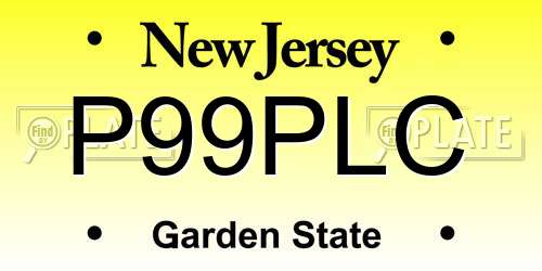 P99PLC New Jersey License Plate