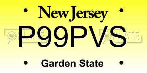 P99PVS New Jersey License Plate