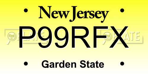 P99RFX New Jersey License Plate