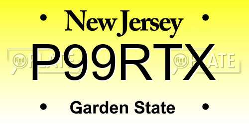 P99RTX New Jersey License Plate