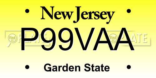 P99VAA New Jersey License Plate