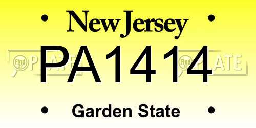 PA1414 New Jersey License Plate
