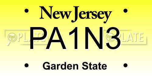 PA1N3 New Jersey License Plate