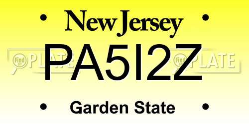 PA5I2Z New Jersey License Plate