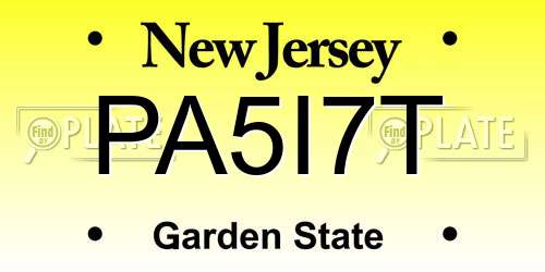 PA5I7T New Jersey License Plate