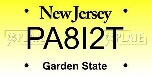 PA8I2T New Jersey License Plate