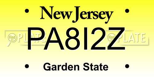 PA8I2Z New Jersey License Plate