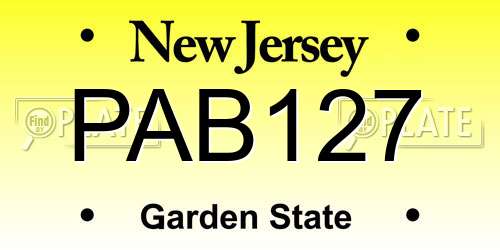 PAB127 New Jersey License Plate