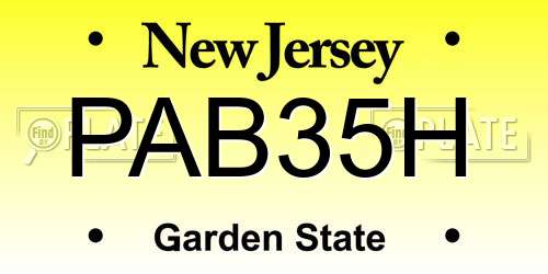 PAB35H New Jersey License Plate