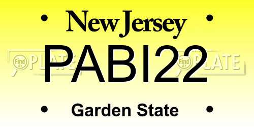 PABI22 New Jersey License Plate