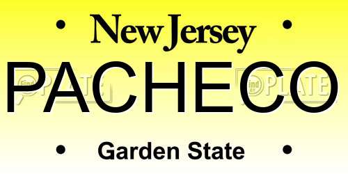 PACHECO New Jersey License Plate