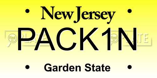 PACK1N New Jersey License Plate