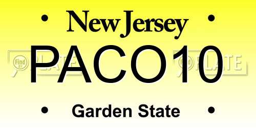 PACO10 New Jersey License Plate