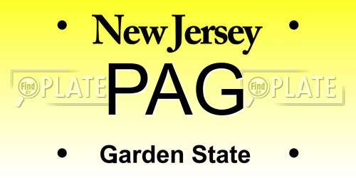 PAG New Jersey License Plate