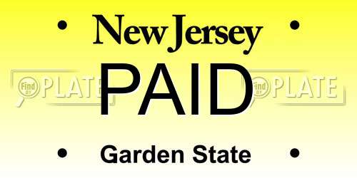 PAID New Jersey License Plate