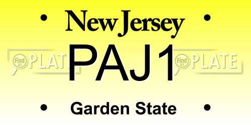 PAJ1 New Jersey License Plate
