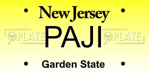 PAJI New Jersey License Plate