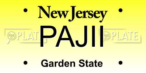 PAJII New Jersey License Plate