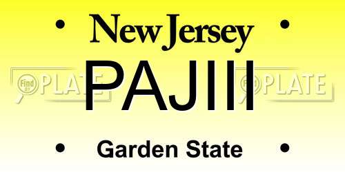 PAJIII New Jersey License Plate