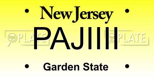 PAJIIII New Jersey License Plate