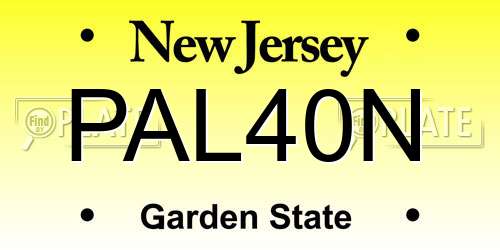 PAL40N New Jersey License Plate