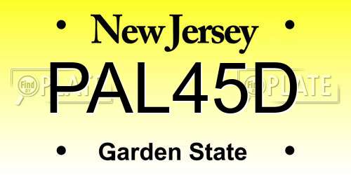 PAL45D New Jersey License Plate