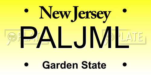 PALJML New Jersey License Plate