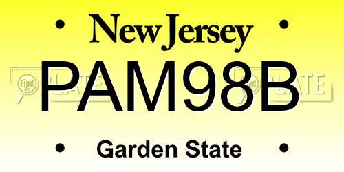 PAM98B New Jersey License Plate