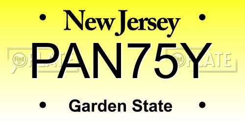 PAN75Y New Jersey License Plate