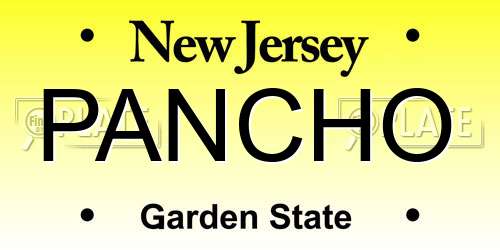 PANCHO New Jersey License Plate