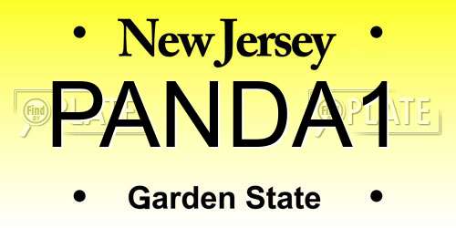 PANDA1 New Jersey License Plate