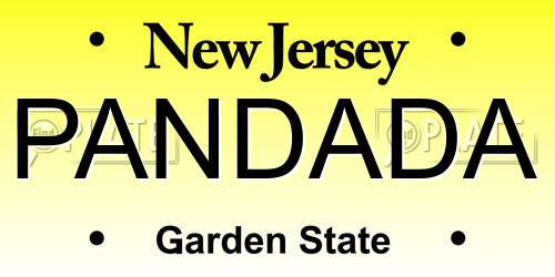 PANDADA New Jersey License Plate