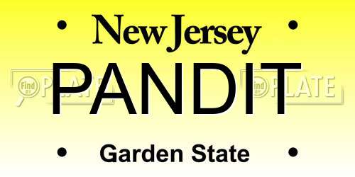 PANDIT New Jersey License Plate