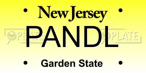 PANDL New Jersey License Plate