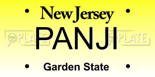 PANJI New Jersey License Plate