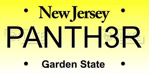 PANTH3R New Jersey License Plate