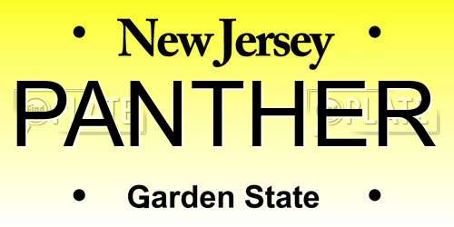 PANTHER New Jersey License Plate