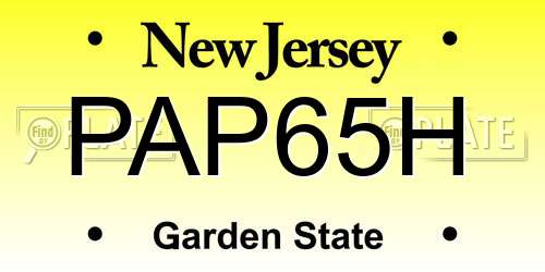 PAP65H New Jersey License Plate