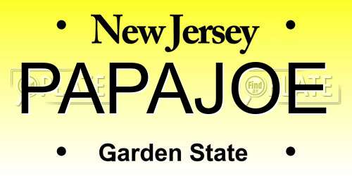 PAPAJOE New Jersey License Plate