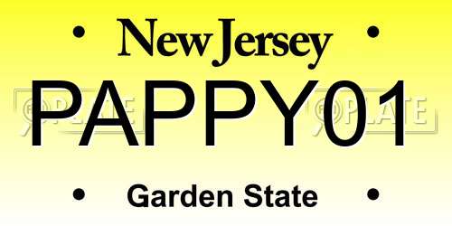 PAPPY01 New Jersey License Plate