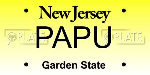 PAPU New Jersey License Plate