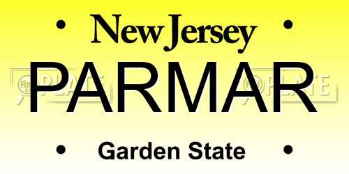 PARMAR New Jersey License Plate