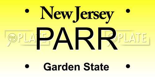 PARR New Jersey License Plate