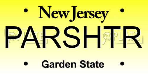 PARSHTR New Jersey License Plate