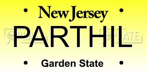 PARTHIL New Jersey License Plate