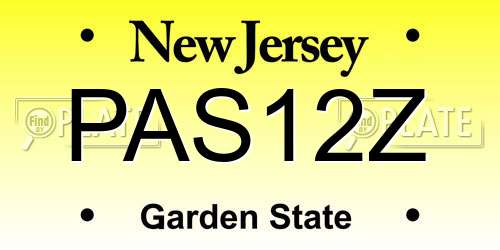 PAS12Z New Jersey License Plate