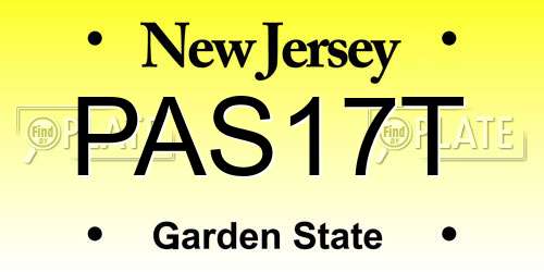 PAS17T New Jersey License Plate