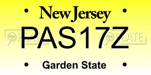 PAS17Z New Jersey License Plate