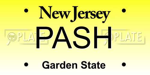 PASH New Jersey License Plate