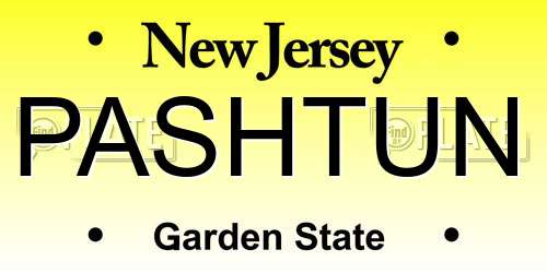 PASHTUN New Jersey License Plate